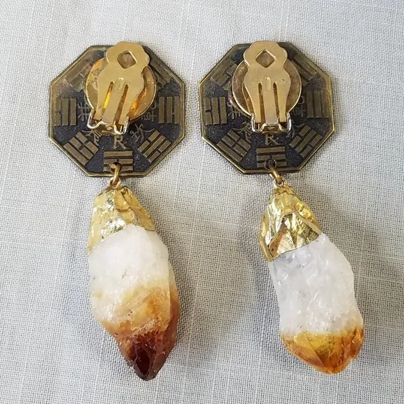 Karen Roache Unique Chinese Good Luck Crystal Clip-on Earrings - Picture 11 of 15